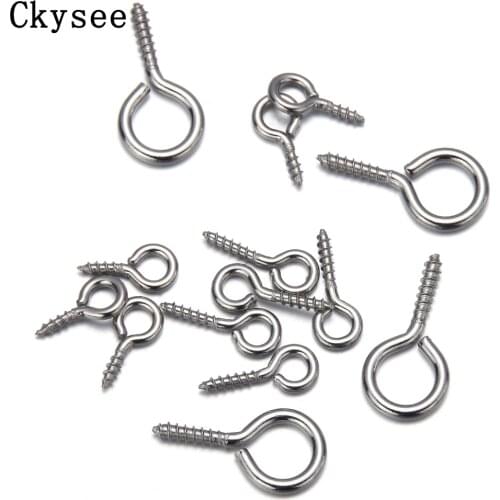 50pcs Small Tiny Mini Eye Pins For Jewelry Making Screw Threaded Hooks Stainless Steel Eyepins For Bracelet Earrings Pendant