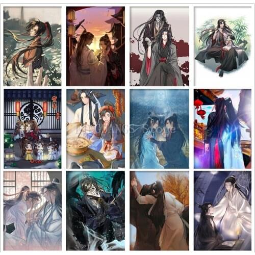 5D DIY Full Drill Diamond Painting Anime Mo Dao Zu Shi Boys Diamond Mosaic Cartoon Embroidery Cross Stitch Set Wall Decor Gift