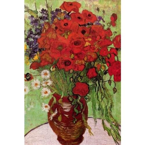 JMINE Div 5D van Gogh poppy flower Full Diamond Painting cross stitch kits art High Quality Floral 3D paint by diamonds