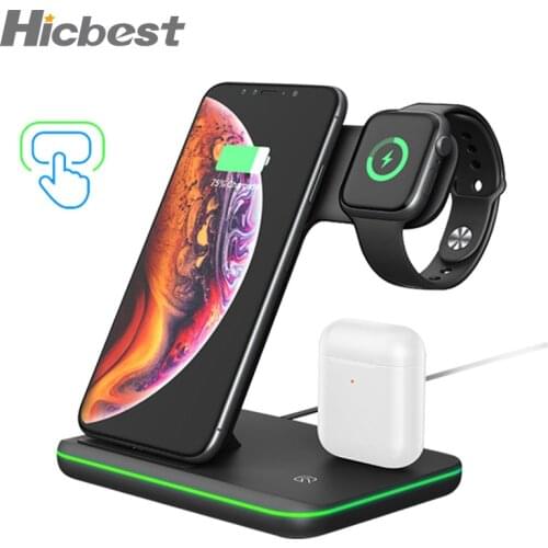 15W 3 in 1 Wireless Charging Charger for iPhone Watch Airpods Induction Charger 3in1 for iPhone X XR 8 Plus Apple Watch 4 3 2 1
