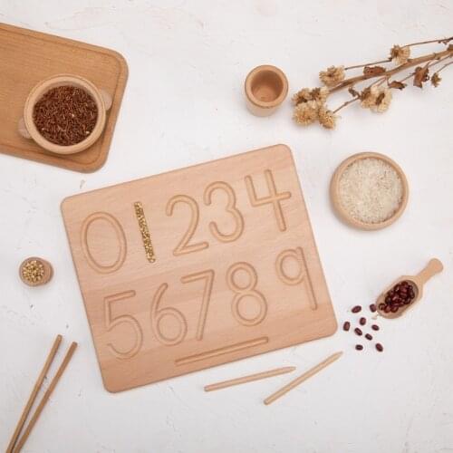 Baby Alphanumeric Board Educational Toy Handwritten Track Copy Groove Alphanumeric Board Learning Solid Wood Toy