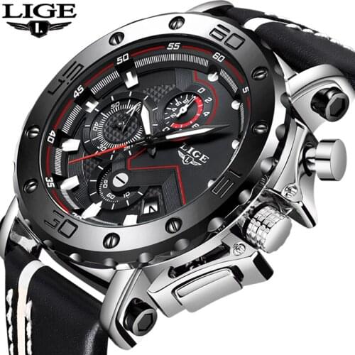 LIGE New Mens Watches Top Brand Luxury Mens Military Sports Watch Mens Waterproof Quartz Watch Male Clock Relogio Masculino