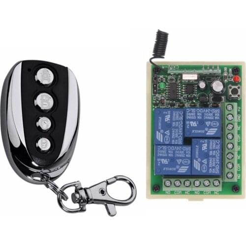 4-Channel DC12V 24V Four-Way Wireless Remote Control Switch Control Industrial Equipment, LED Lamps, Lifter Control