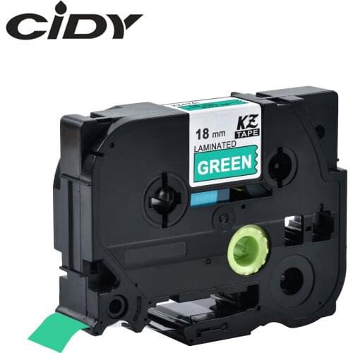 CIDY Tze 745 Tz745 white on green laminated Compatible P touch 18mm tze-745 tz-745 tze745 Label Tape Cassette Cartridge