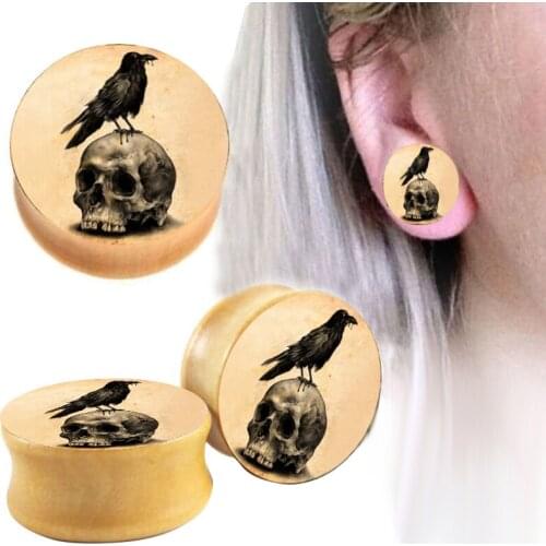 Fanpeijy 2pcs Wood Ear Plug Tunnel Earring Gauges Stretcher Expander Helix Piercing Lobe Stretcher Women Men Body Jewelry 6-16mm