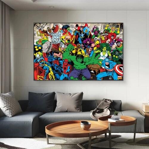Marvel Comics Superheroes Character Canvas Painting Hulk Avengers Posters and Prints Abstract Wall Art Pictures for Home Decor