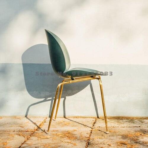 Beetle chair light luxury backrest living room nordic dining chair iron art simple design makeup chair net red ins chair