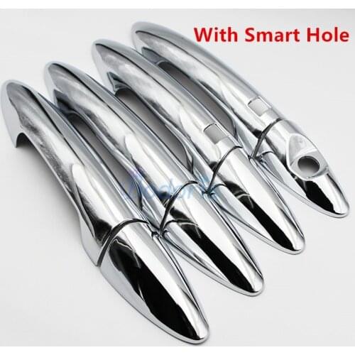 For Kia Sportage R 2010 2011 2012 2013 2014 2015 Door Handle Cover Bowl Insert Trim With Smart Key Hole Chrome Accessories