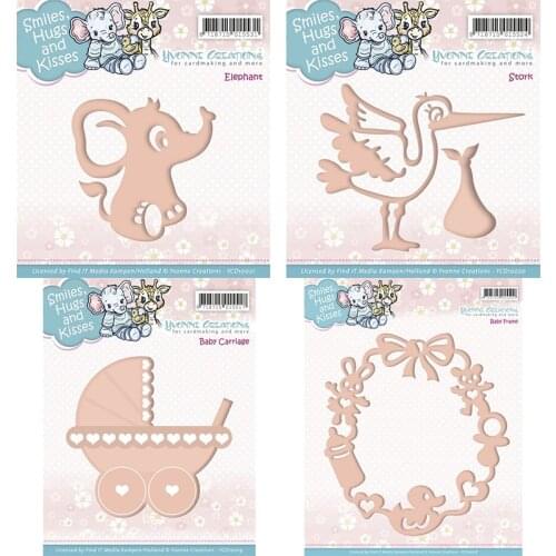 Piggy Craft metal cutting dies cut die mold Baby carriage ring elephant Scrapbook paper craft knife mould blade punch stencil