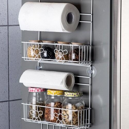 Multi-layer Refrigerator Rack Kitchen Supplies Household Seasoning Rack Storage Side Iron Wall Hanging Basket Holder