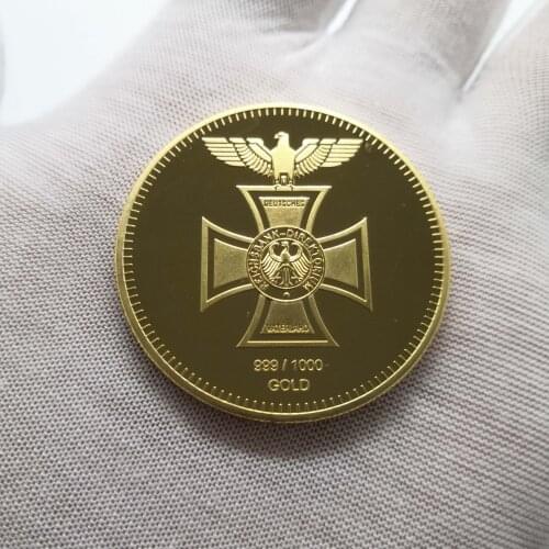 German 1872 Eagle Cross Reichsbank Gold 999/1000 Plate Eagle Replica Direktorium Metal Coin Collectible