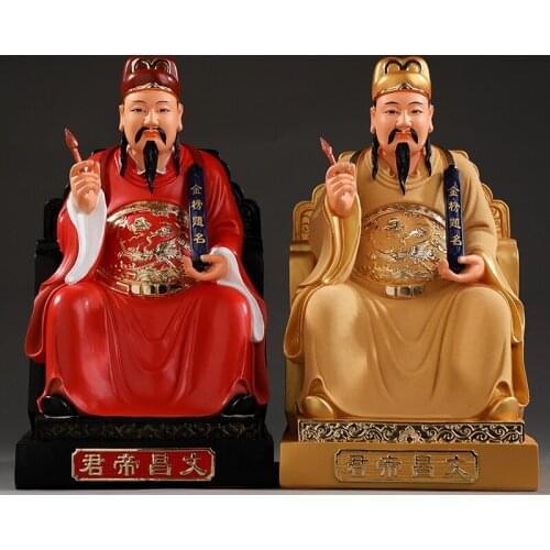 Wholesale Buddhism figure Southeast Asia Propitious Prosperity studies GOOD LUCK Wenchang DI JUN WEN QUXING God FENG SHUI statue