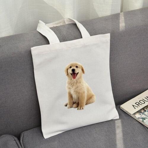 2020 Pet Dog Series Canvas Bag Customized Eco Personalized Handbag Logo Shopping Bags Dachshund Dog Poodle Cute Kawaii Tote Bags