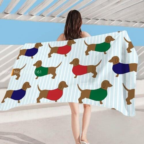 Lovely Pattern Beach Towel Cartoon Sausage Snowman Travel Picnic Cover 3D Print Summer Sauna Outdoor Yoga Blanket Customized