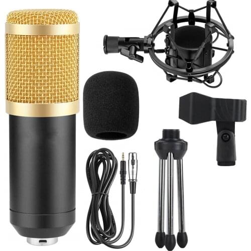 Professional Computer Electronic Microphone Gevo BM800, Wired 3.5 MM Research Tripod Capacitor, Portable Karaoke Comp