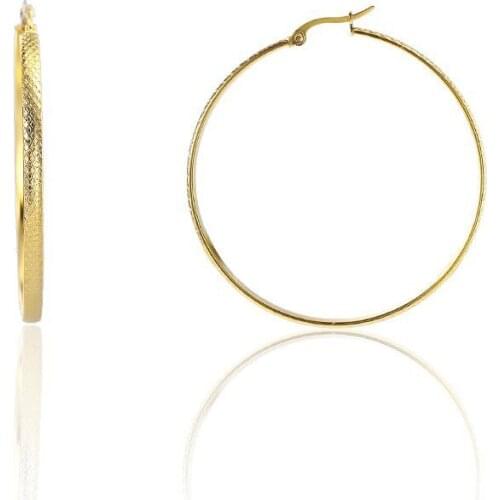 RIR Stainless Steel Gold Big Hoop Loop Earrings 50mm Size Gold Rose Gold Womens Sensitive Statement Drop Ears Jewelry