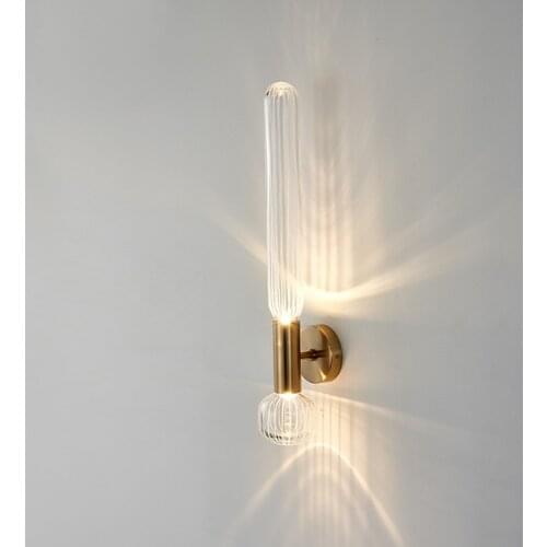 Modern Glass Wall Lamp Living Room Bedroom Restaurant Wall Light Surface Bulb Gold Metal Sconce Loft Nordic Decor Led Luminaire