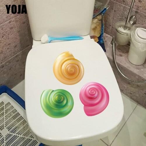 YOJA 23×22.5CM Color Sea Snail Creative Cartoon WC Toilet Decoration Kids Room Wall Stickers T1-2836
