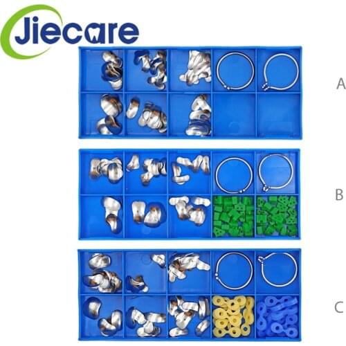 100Pcs/Set Dental Sectional Contoured Matrices Matrix Ring Delta Wedges Dentist Materials For Dental Lab 3 Models Free Shipping