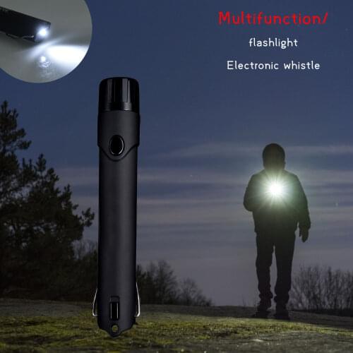 2 In 1 Electronic Flashlight Whistle Referee Tones Whistle Waterproof Emergency Whistle For Outdoor Survival Sports Events