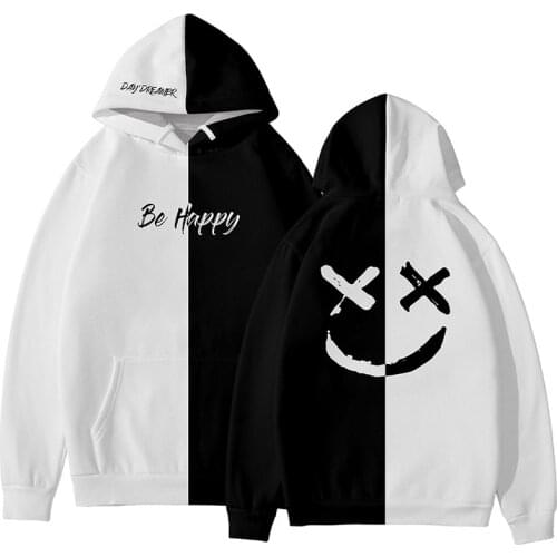 Kpop Smiley Face 3d Hoodie and Tshirt Black and White Hip Hop Be Happy Smile Face Men Women T-shirt Short Sleeve 3D Kpop Clothes