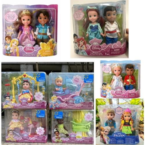6 Inch Disney Little Princess Baby Doll Belle Diana Snow White Cinderella Royal Playtime Set Girls Play House Toys Birthday Gift
