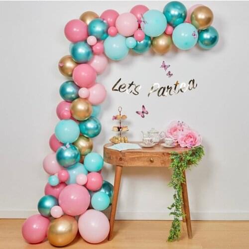 82pcs Pastel Balloon Garland Arch Kit Pink Rose Balloon Arch Alice in Wonderworld Birthday Baby Shower Party Wedding Decorations