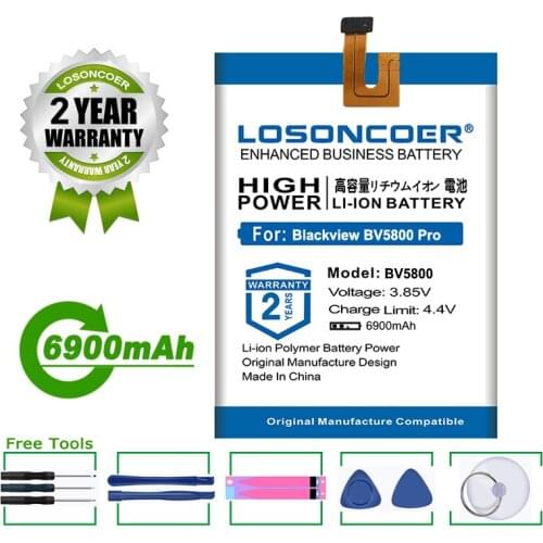 LOSONCOER Battery 6900mAh V685780P For Blackview BV5800 / BV5800 Pro Mobile Phone Battery