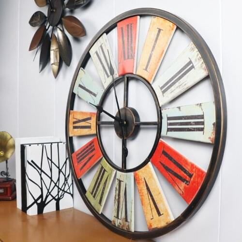 Large Wall Clock 26'' Living Room Analog Retro Clocks Cafe Wall Decoration
