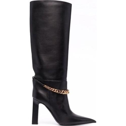 Brand leather slim sexy knee high boots for women warm boots womens fashion autumn winter thigh high boots shoes woman booties