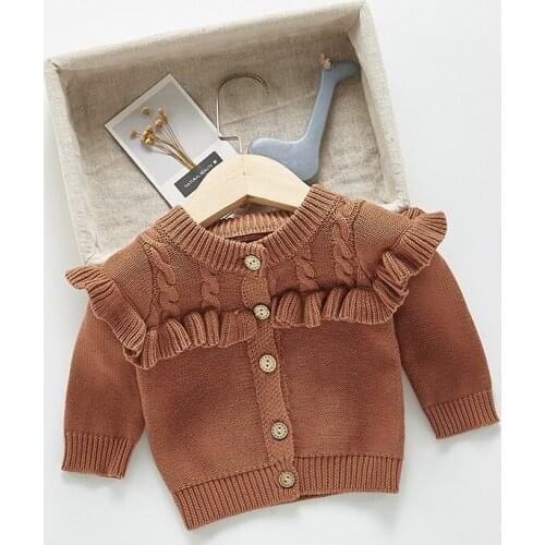 Baby Sweater Fashion Lace Knitted Cardigan Jacket Baby Sweater Coat Girls Boys Cardigan Toddler Autumn Winter Clothes