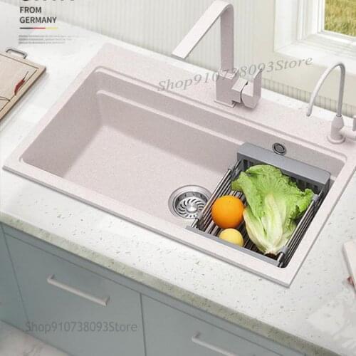 Quartz Stone Sink Large Single Trough Granite Vegetable Basin Kitchen Sink Sink Sink Sink Basin