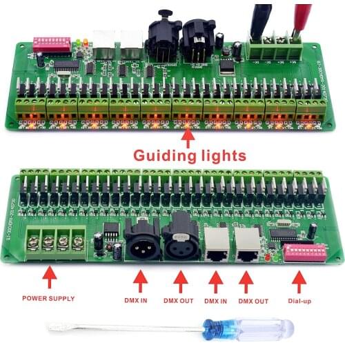 DMX Decoder 30 Channels RGB LED Strip Lights Driver DMX 512 No Plastic Box Controller DC 9V- 24V DMX512 Dimmer