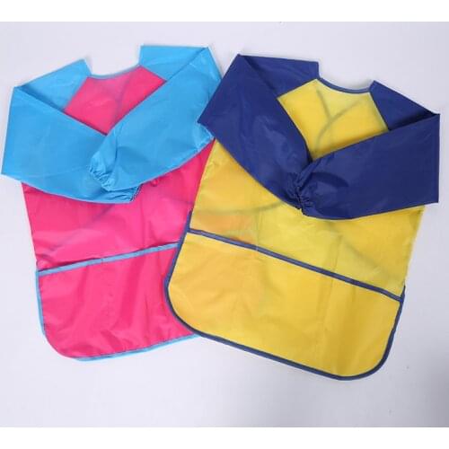 Waterproof Drawing Aprons Learning Education Interesting Toys Portable Long Sleeve Kids Children Smock Painting Apron