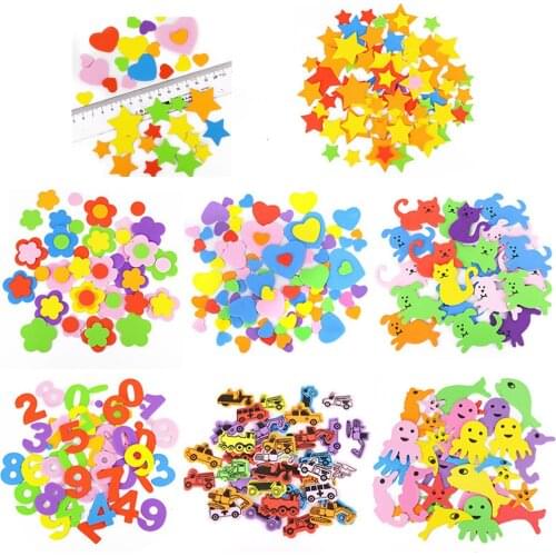 Geometric Figure Foam Sticker Star Heart Animals Foam Stickers Kid Toy Early Educational learning kindergarten Craft Diy Toy