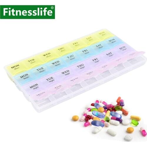 Pill Dispenser Organizer Case Box Container Medicine Large Month 28 Grids 7 Days Weekly am pm Tablets Storage Travel Whole Sale