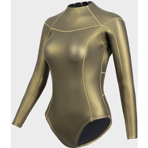 3mm CR Titanium Coated Bikini Zipper Leaky Back Wetsuit Surfing Scuba Snorkeling Swimming Diving Suit For Women