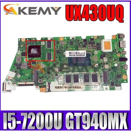 UX430UQ Laptop motherboard for ASUS ZenBook UX430UQ UX430UQK UX430UN UX430U original mainboard 16GB-RAM I5-7200U GT940MX