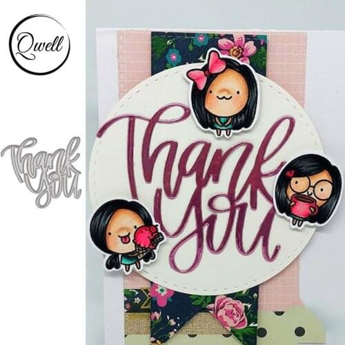 QWELL Word Thank You Metal Cutting Dies for Scrapbooking and Card Making Paper Embossing Craft New 2019 die cuts