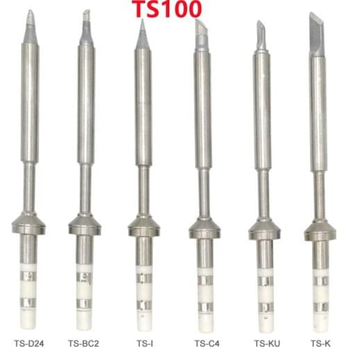 TS100 Mini Soldering Iron Digital Soldering Iron Tip Replacement Bit Head B2 BC2 C4 D24 K I Ku ILS C1 Lead Free Dropshipping