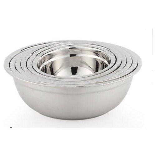 Stainless steel pot household vegetable washing basin Kitchen Baking egg soup thickening basin basin small circular basin