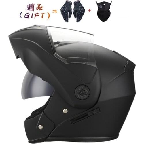 Professional Motorcycle Helmet motocross Racing Modular Dual Lens Full Face Flip up Helmets Casco Capacete Casque Moto S M L