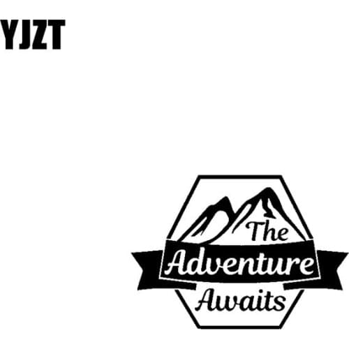 YJZT 17.8CM*12.8CM The Adventure Awaits Vinyl Car Motorcycle Car Sticker Decals Black/Silver Motorcycle C13-000394