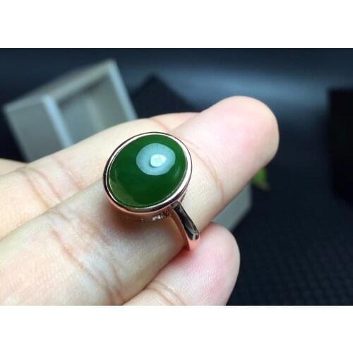 Natural jasper ring, made in China, bright colors, full of gems, 925 silver, green stone woman ring