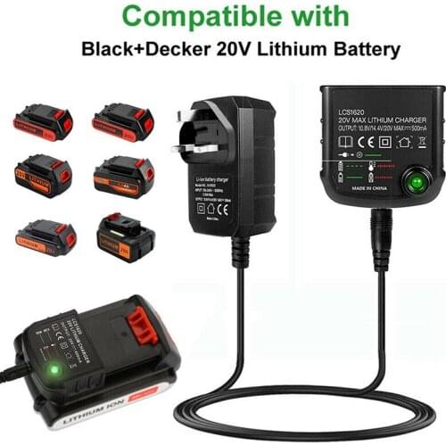 New Battery Charger Lithium-ion for Black & Decker LBXR20 LBXR20-OPE LB20 LBX20 LBXR20BT Replacement Batteries Accessories