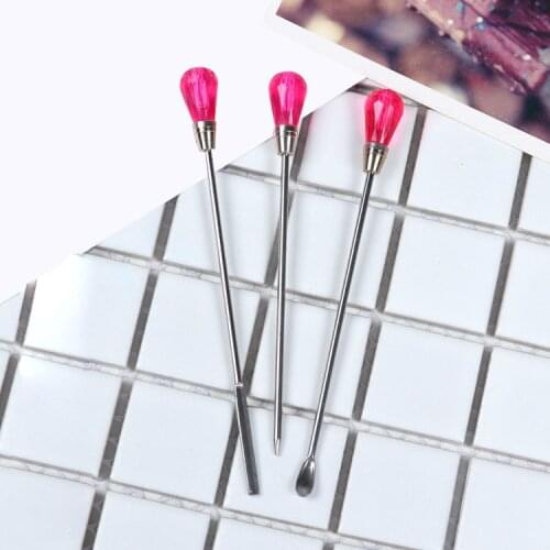 Pigment UV Resin DIY Crafts Jewelry Making Tools Powder Spoon Stirring Bar Bubble Needle H9