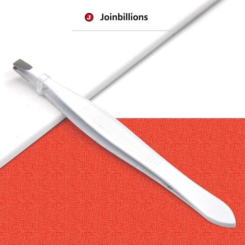 Stainless Steel Eyebrow Tweezers in White