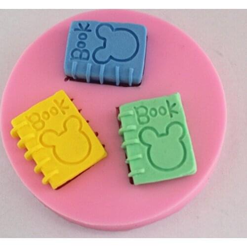 Silicone mold FM354 notebook shape Decoration clay mold Fondant cake mold Baking mold Free shipping