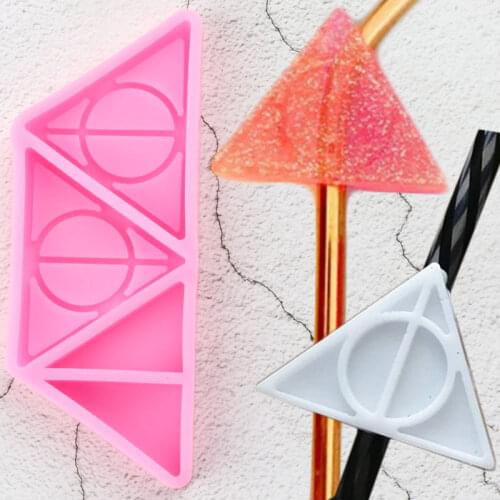 Disney Hallow Death Magic Straw Topper Silicone Mold Chocolate Candy Fondant Cake Decorating Tools Keychain Epoxy Resin Moulds