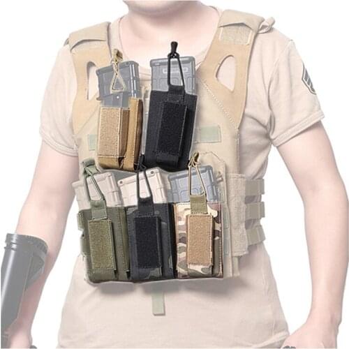 Tactical Bag Molle Double Layer 9mm/5.56mm Open Top Mag Magazine Pouch 5.5"x2.55"x 1.18" For Paintball Airsoft Hunting